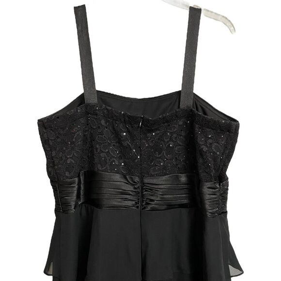 Dressbarn Collection Tiered Cocktail Dress Women's Size 16 Black Lace Whimsigoth - Picture 10 of 16